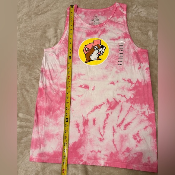 NWT Buc-ee's Pink Tie Dye Tank Top Beaver‎ Logo Size XL - Picture 5 of 7